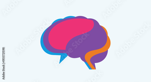 Abstract Brain Icon with Vibrant Colors