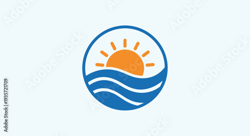 Sunrise over Ocean Waves Icon
