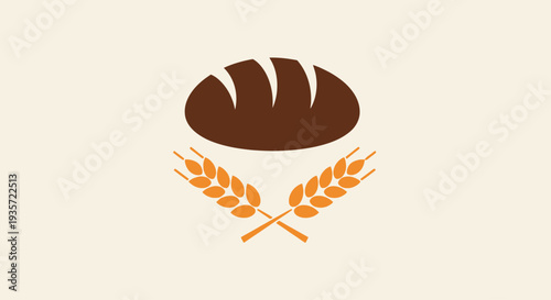 Freshly Baked Bread with Wheat Ears Icon