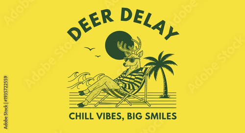 Deer Delay Logo Design with Skull.