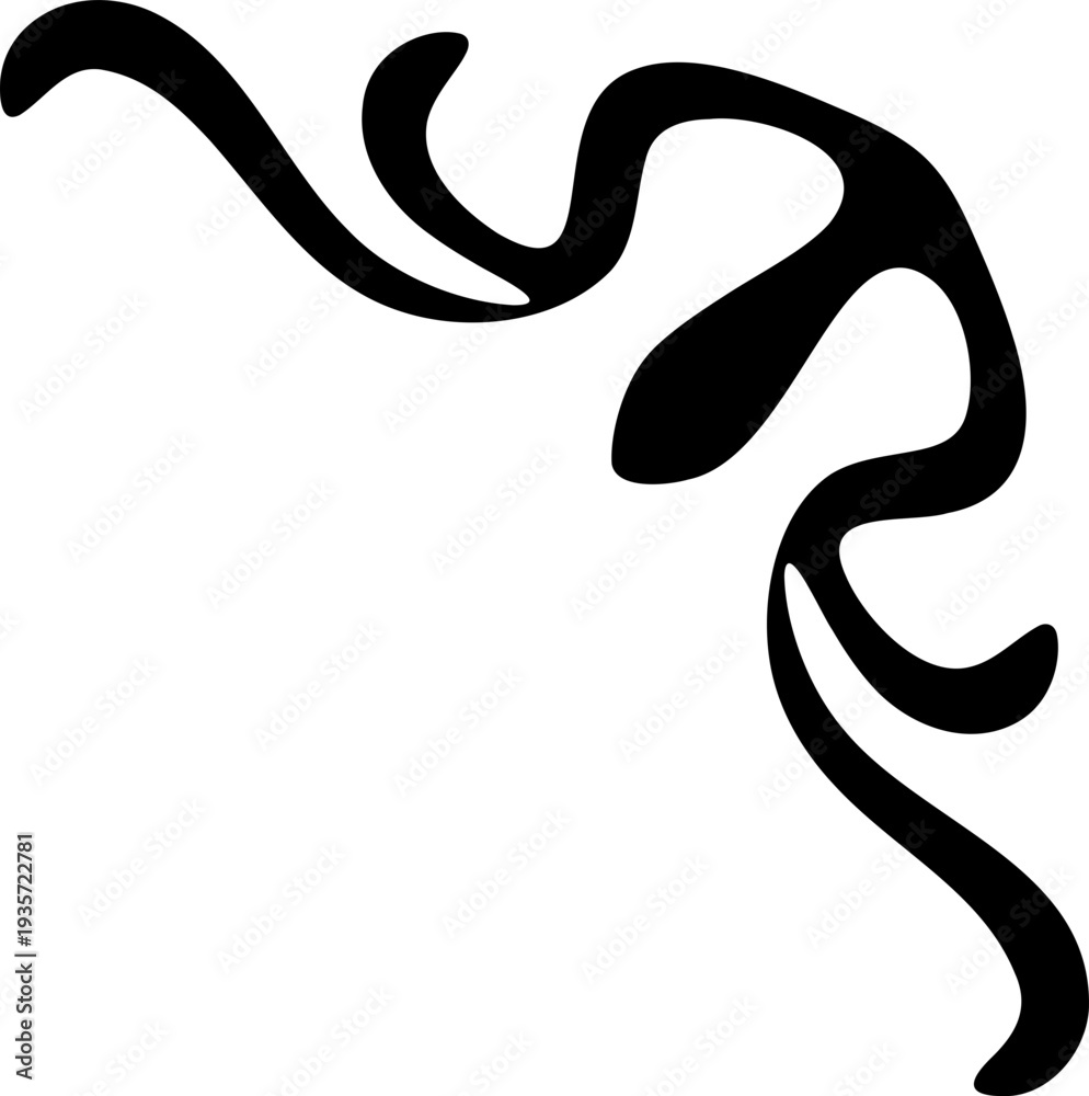 Fototapeta premium Black swirly abstract vector graphic