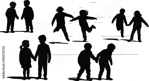 Tree silhouettes collection, deciduous and evergreen forest vector icons isolated on white background for landscape design and architectural projects