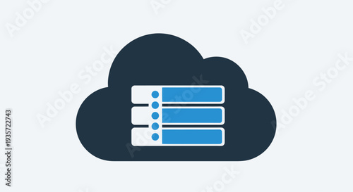 Cloud Computing Data Storage Icon - Digital Network Server
