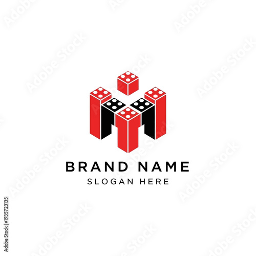 Modern 3D Logo Design Template with Dice Elements.