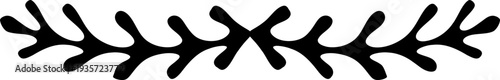 Black vector leaf branch border