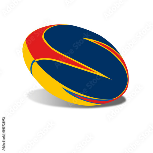 Colorful paints rugby ball