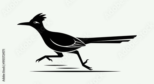 Running Roadrunner Silhouette Vector Illustration