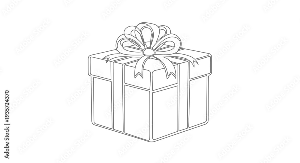 Obraz premium Gift Box with Bow Illustration Design.