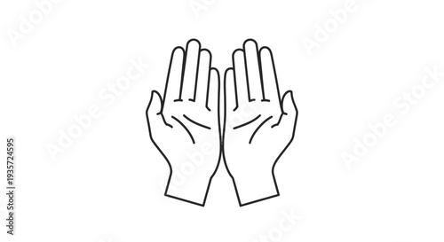 Hands Together in Prayer Gesture Illustration.