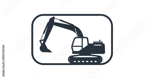 Excavator Icon on White Background