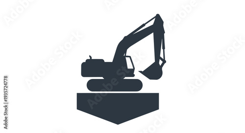 Excavator Silhouette Icon