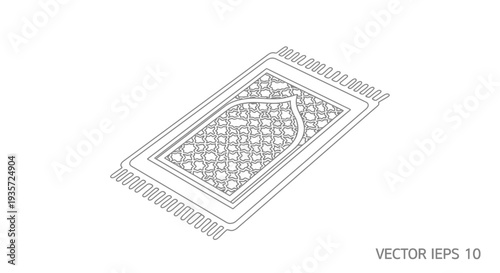Prayer Rug Islamic Design Vector Illustration.