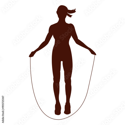 Jump rope shape exercise silhouette