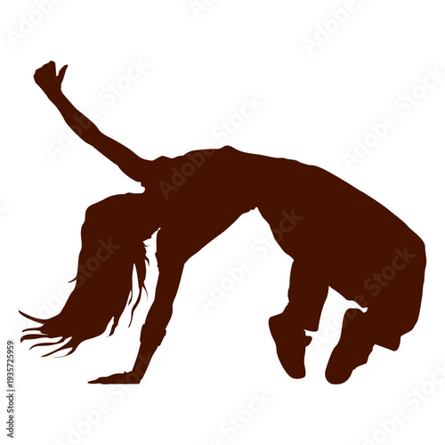 Female dancer break dance silhouette 1