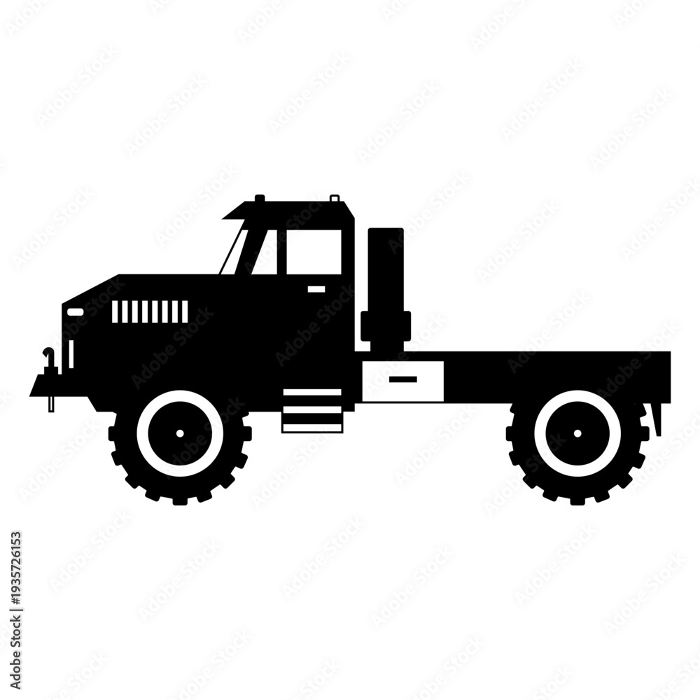 Fototapeta premium Tractor side black