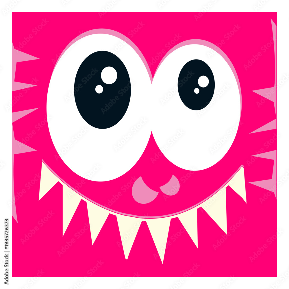 Fototapeta premium Comic monster face