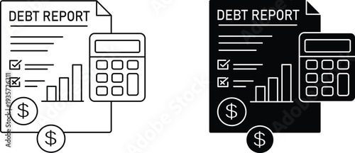 Debt Instrument Icon Set, Vector Illustration.