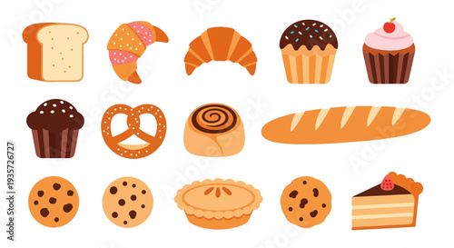 Bakery items illustration