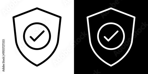 Guarantee icon concept in flat black and white style on clean background vector illustration design