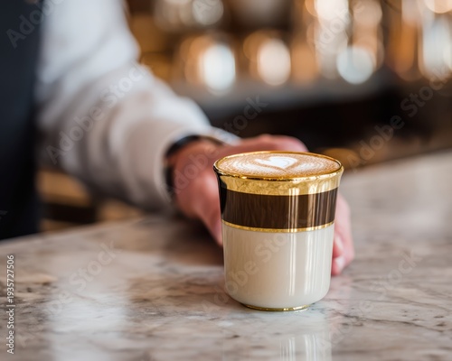 Wallpaper Mural Barista Pouring Latte Art On Ceramic Cup Torontodigital.ca
