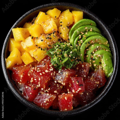 Wallpaper Mural Poke Bowl With Mango Avocado And Tuna Torontodigital.ca