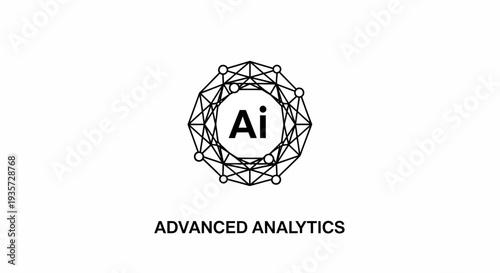 AI Advanced Analytics Technology Concept with Neural Network Icon