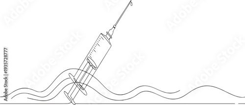 Minimalist Vaccine Injection Drawing for Healthcare Concepts