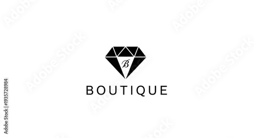 Diamond B Boutique Logo Design - Elegant Jewelry Brand Symbol