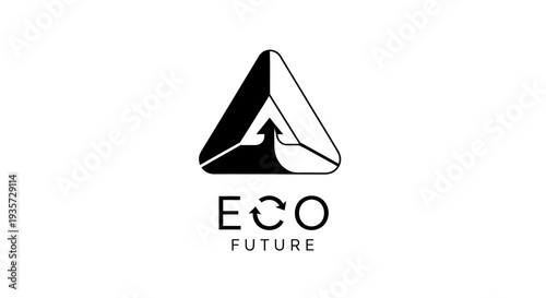 Eco Future Logo with Triangular Arrow Symbolizing Sustainable Growth and Environmental Progress