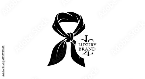 Elegant Black Scarf Logo for Luxury Fashion Brand Identity