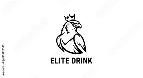 Elite Drink Logo with Majestic Crowned Eagle Icon, Premium Beverage Brand Design
