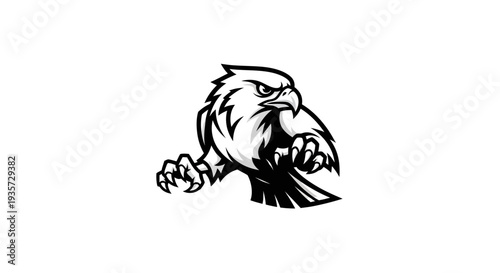Fierce Eagle Mascot Illustration with Extended Talons
