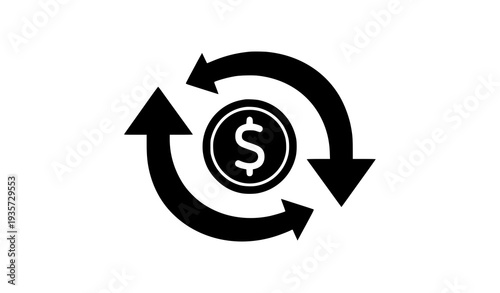 Money Transfer Black Glyph Icon Vector