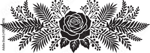 Perfect for summer designs, tattoo art, logo creation, wall decals, invitations, and Hawaiian-inspired projects. Elegant black botanical artwork for versatile creative use.