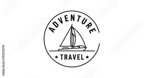Minimalist Sailboat Adventure Travel Logo Design Vector Illustration