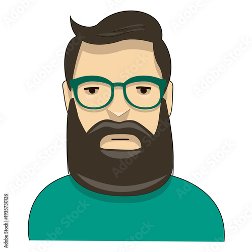 Canvas-taulu Hipster green wayfarer beard