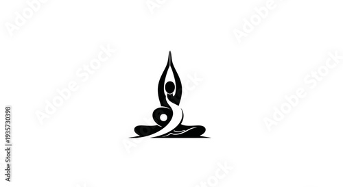 Stylized Yoga Meditation Silhouette for Wellness and Inner Peace