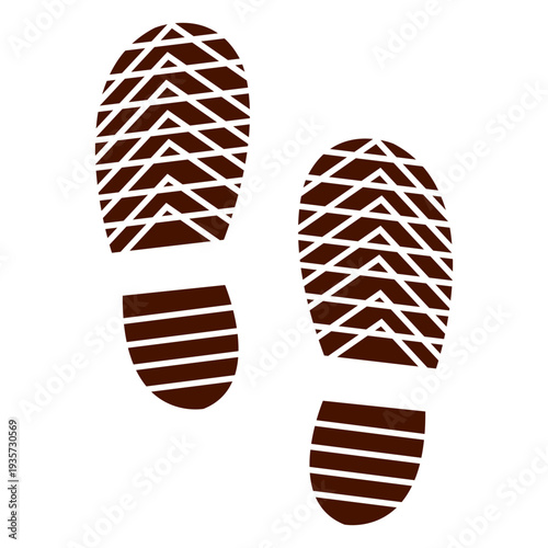 Human shoes footprints silhouette illustration