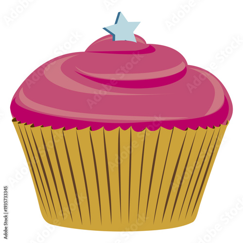 Cupcake illustration pink