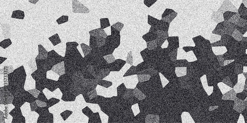 Geometric abstract monochromatic pattern with irregular polygonal shapes and a grainy texture, creating a modern and visually engaging background for design