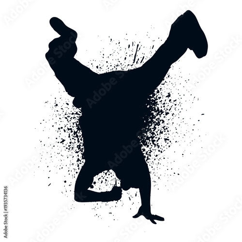 Hip hop dance splash paint silhouette