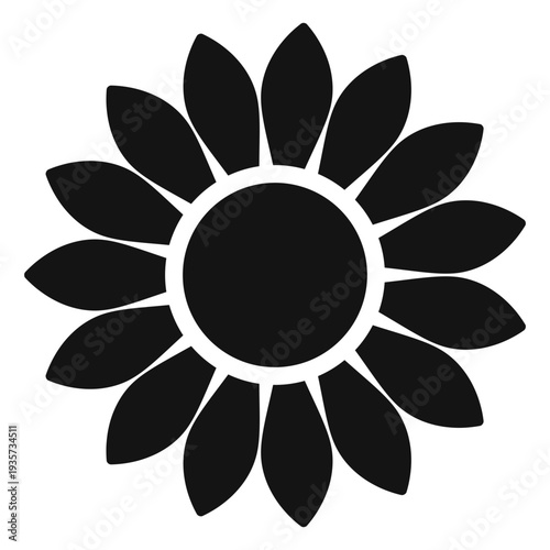 Grey sunflower head graphic
