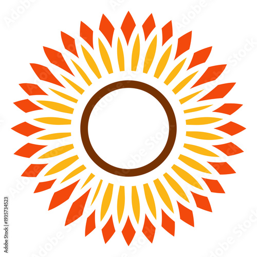 Flat sunflower head vector graphic