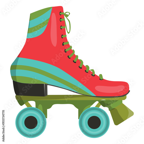 Red roller skate shoe