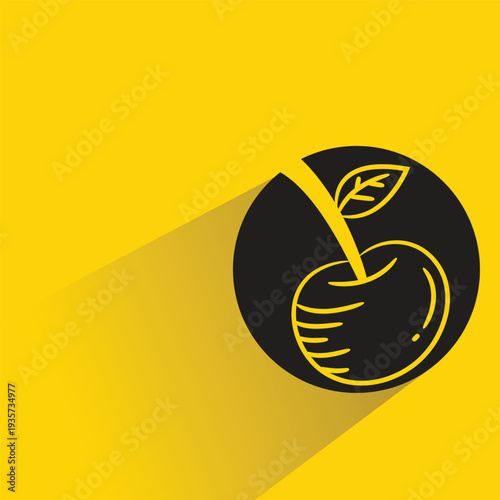 berry icon with shadow on yellow background