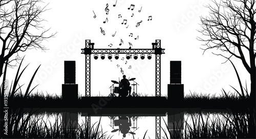 Indian percussion silhouette, dhol player, tabla musician, cultural music, traditional rhythm, folk art, classical sound, heritage, performance, celebration