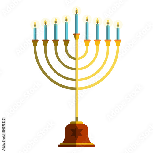 Hanukkah candlestick menorah illustration