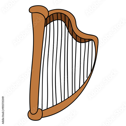 Harp musical instrument doodle