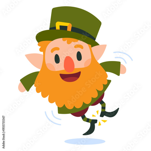 Leprechaun clicking heels cartoon