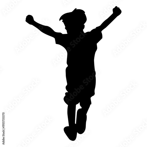 Kid cheering silhouette